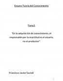 EN LA ADQUISICION DEL CONOCIMIENTO EL RESPONSABLE POR LA EXACTITUD ES EL USUARIO, NO EL PRODUCTOR