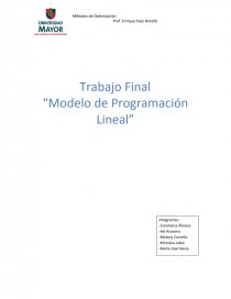 Trabajo Final “Modelo de Programación Lineal”. Página 1