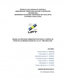 MANUAL DE PROCESOS ADMINISTRATIVOS PARA EL CONTROL DE PAGOS DE LAS MENSUALIDADES DE LA U.E.P. "MELANIE KLEIN”