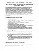 MI PROPUESTAS PARA SUSTENTAR AL PLANETA POR MEDIO DEBOA TECNOLOGIA DE LAS ENERGÍA NUEVAS Y LIMPIAS