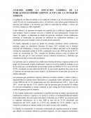 ANÁLISIS SOBRE LA SITUACIÓN LABORAL DE LA POBLACIÓN ECONÓMICAMENTE ACTIVA DE LA CIUDAD DE AMBATO