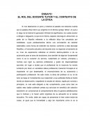EL ROL DEL DOCENTE TUTOR Y EL CONTEXTO DE LA ÉTICA
