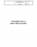 Control de la documentación. Manual de Calidad