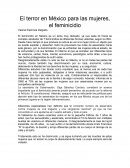 Articulo de opinión sobre el feminicidio en México