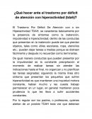 Que hacer ante el trastorno por déficit de atención