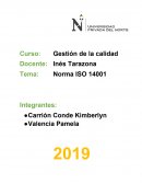 Gestión de la calidad. Norma ISO 14001