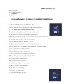 Perfect Tense Exercises. Página 1