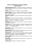 GESTION Y ADMINISTRACIÓN. GLOSARIO DE TERMINOS IMPORTANTES