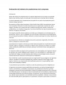 Evaluacion del sistema de prestaciones de la empresa