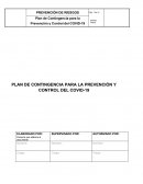 PLAN DE CONTINGENCIA PARA LA PREVENCIÓN Y CONTROL DEL COVID-19