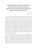 Los países deben mantenerse abiertos a la Inversión extranjera directa