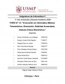 Innovación en Informática Médica: Telemedicina, Simulación, Realidad Aumentada, Historia Clínica Electrónica