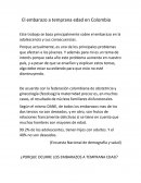 Ensayo - el embarazo a temprana edad en Colombia