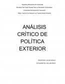 Análisis critico de política exterior