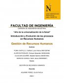 Introducción y Evolución de los procesos en Recursos Humanos. Gestión de Recursos Humanos