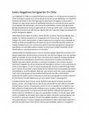 Datos Negativos Inmigración En Chile