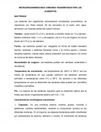 MICROORGANISMOS MAS COMUNES TRANSMITIDOS POR LOS ALIMENTOS. Página 1