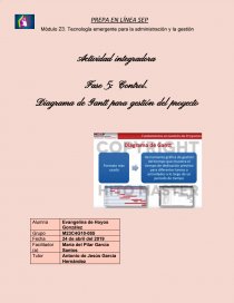 Fase 5: Control. Diagrama de Gantt para gestión del proyecto. Página 1