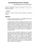 RELACIONES ENTRE EJECUTIVO Y CONGRESO