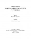 ANÁLISIS FINANCIERO CUESTIONARIO INDICADORES FINANCIEROS