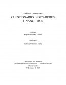 ANÁLISIS FINANCIERO. CUESTIONARIO INDICADORES FINANCIEROS