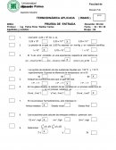 TERMODINÁMICA APLICADA PRUEBA DE ENTRADA S/R