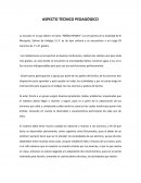 ASPECTO TÉCNICO PEDAGÓGICO