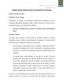 PRIMER PARCIAL DOMICILIARIO DE PSICOLOGÍA EDUCACIONAL.. Página 1