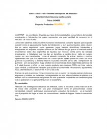 Foro  Informe Descripción del Mercado. Página 1