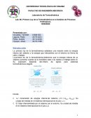 Laboratorio de Termodinámica . Lab. #6, Primera Ley de la Termodinámica en el Análisis de Procesos Politrópicos