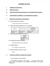 INFORME TRASLADO DE COMBUSTIBLE. Página 1