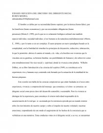 EXEGEIS REFLEXIVA DEL DISCURSO DEL DIRIGENTE SOCIAL. Página 1