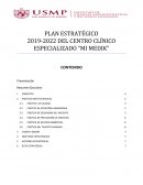 PLAN ESTRATÉGICO 2019-2022 DEL CENTRO CLÍNICO ESPECIALIZADO “MI MEDIK”