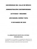 EL ADMINISTRADOR DENTRO DEL ENTORNO ORGANIZACIONAL