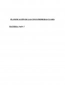 PLANIFICACIÓN DE LAS CINCO PRIMERAS CLASES