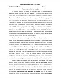 Resumen de Adicción al trabajo. Página 1