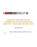 FORMATOS EDITABLES DE LOS INFORMES DEL TRABAJO REMOTO DE DOCENTES Y AUXILIARES DE EDUCACIÓN