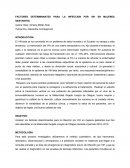 FACTORES DETERMINANTES PARA LA INFECCION POR VIH EN MUJERES GESTANTES