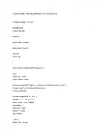 Programacion Java Ejemplos COLAS. Página 1