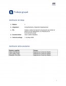 Trabajo grupal . Comportamiento y desarrollo organizacional