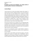 El Estado en busca del ciudadano: Un ensayo sobre el proceso político mexicano contemporáneo