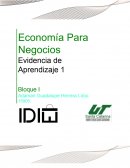 Economía para Negocios. Evidencia de Aprendizaje 1
