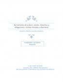 Herramienta de la ética: valores, derechos y obligaciones, normas morales y relaciones