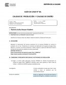CALIDAD DE PRODUCCIÓN Y CALIDAD DE DISEÑO