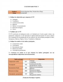 CUESTIONARIO WISC-V. Página 1