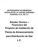 Proyecto de Instalación de Planta de Almacenamiento para Distribución de Gas L.P