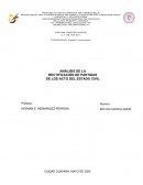 Análisis la Rectificación de Partidas de los Acto del estado civil