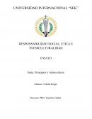 Principios y valores éticos en una Organizacion