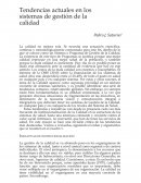 Tendencias actuales en los sistemas de gestión de la calidad