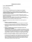 TERMINACION DE CONTRATO Empresa: ORVIS INTERNACIONAL